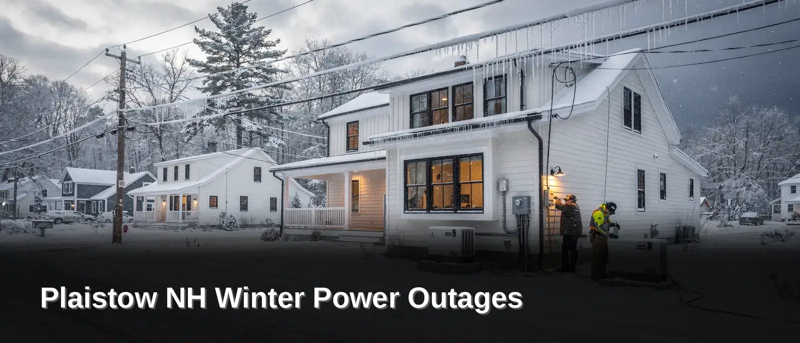 Heavy snow, ice, and sustained freezing temperatures strain power lines and transformers across Plaistow, New